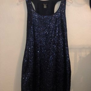 Sequin navy blue party dress
